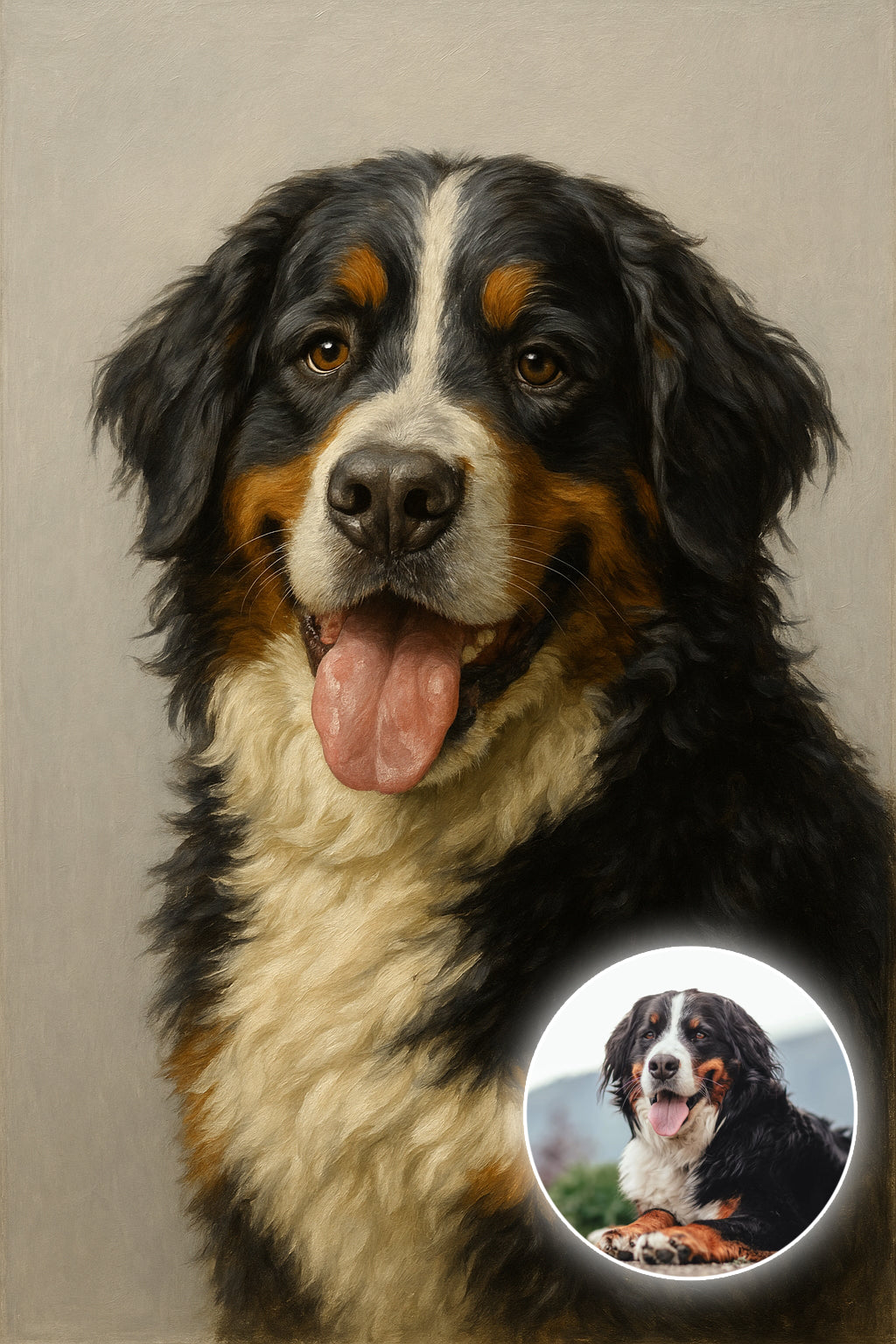Dog on Colour Background